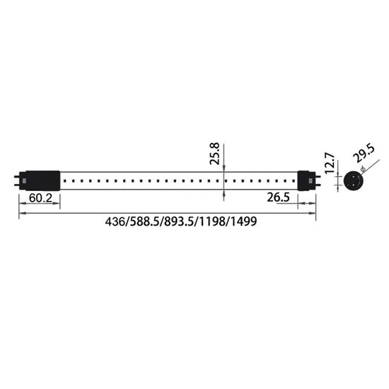 Commercial Industrial Light with CRI 90 T8 LED Tube Origin China Power 6 W-24 W Model NO. T8-L Light Body Material - Image 6