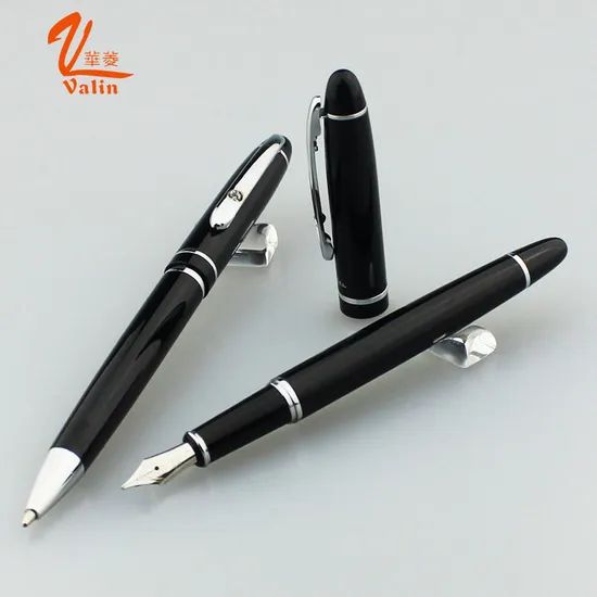 Unique Design Logo Fountain Pen for Business Gift Color Black Model NO. A58 Material Metal Specification SGS Sample Time 5 Days - Image 1