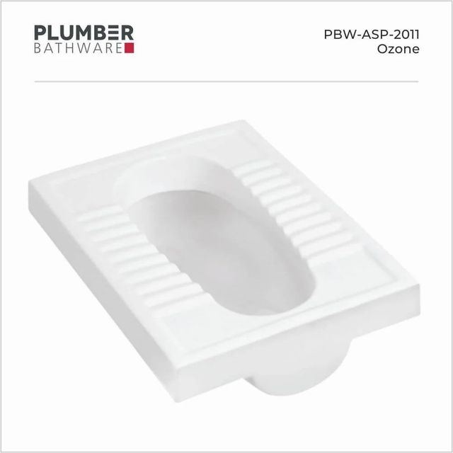 Squatting Pan Ozone Color White Model No. PBW ASP 2011 Brand Plumber Bathware Toilet Seat Type Indian Size/Dimension 575 x 445 x - Image 1