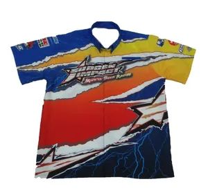 Full Button Sublimated Custom Racing Shirts Auto Racing Polo Shirts Motorcycle & Auto Racing Wear - Image 4