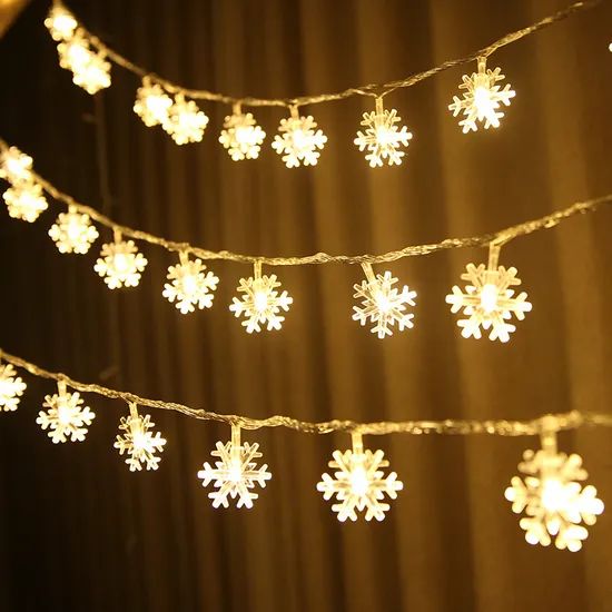 2023 Snowflake LED String Fairy Lights for Christmas Tree Decorations Home Hanging - Image 2