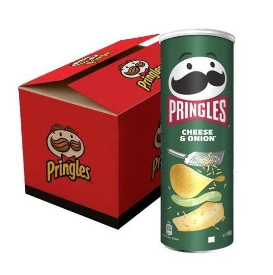 Pringles Cheese and Onion Flavor Potato Chips - 165g Can for Snacking Delight - Image 4