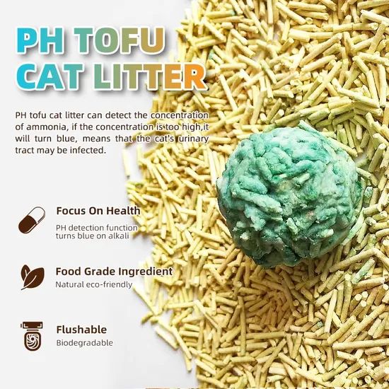 Yellow pH Monitoring Tofu Cat Litter Custom Design Bag - Image 2
