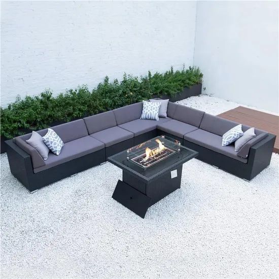 Aluminum Frame Outdoor Patio Sofa Sets Rattan Garden Lounge Sofas - Image 5