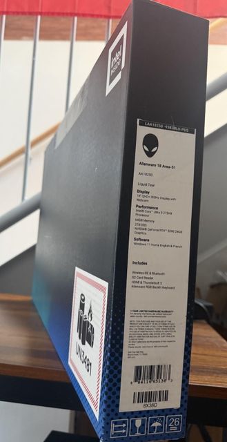 Dell Alienware 18 Area-51 AA18250 Gaming Laptop, 18 inch WQXGA 300Hz Display, Intel Core Ultra 9 275HX, 64GB RAM, 12TB SSD, GeForce RTX 5090 24GB, English Keyboard, Win11 Pro, Liquid Teal - Image 1