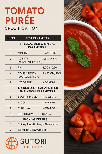 Tomato puree Purity High Color Rich Red Texture Smooth Shelf Life Long Acidity Balanced Processing Method Advanced Hygienic - Image 1