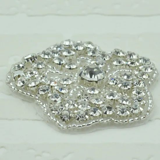 Fashion Iron on Flower Crystal Rhinestone Appliques Wedding Accessories - Image 3