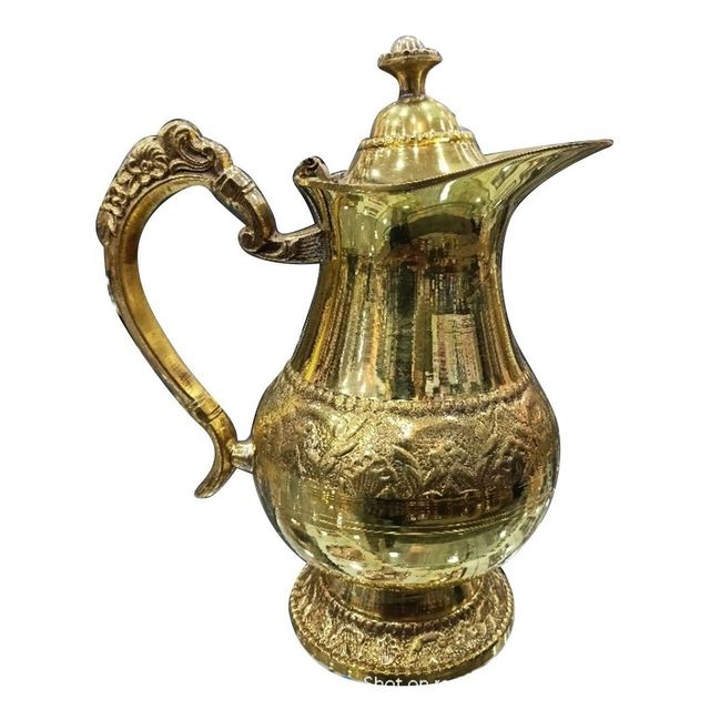American Pure Brass Water Jug Color Golden Material Brass Capacity 500ml Finishing Polished Usage/Application - Image 1