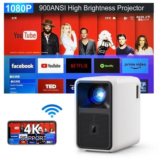 Cre Cr36 4K Mini Android 9 1080P Home Theater Projector - Image 6