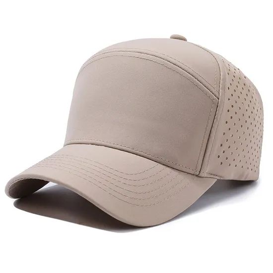 High Quality Breathable Quick Drying 6 Panel Laser Perforated Baseball Caps Sun Protection Hat Structured Mesh Trucker Hats - Image 6