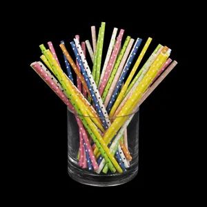 Biodegradable Wrapped Iridescent Thin Fancy Floral Patterned Personalize Disposable Paper Straw - Image 3