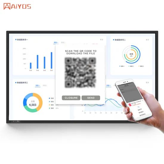 Aiyos 43 55 65 75 86 98 Inch Meeting Room Schools 4K Dual OS Touch ...