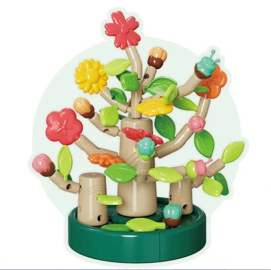 Early Educational Plastic Dly Stacking Toys Flower Tree Building Block - Image 1