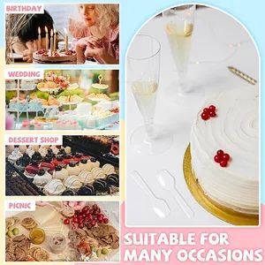 Disposable Clear Plastic Mini Spoons, Small Dessert Spoons Color Clear Origin China Logo Cutomized Model NO. ELE006 Trademark - Image 5