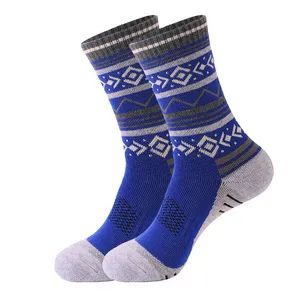 Custom-Logo Geometric Merino Wool Socks Sport Athletic Youth Baseball Socks - Image 3