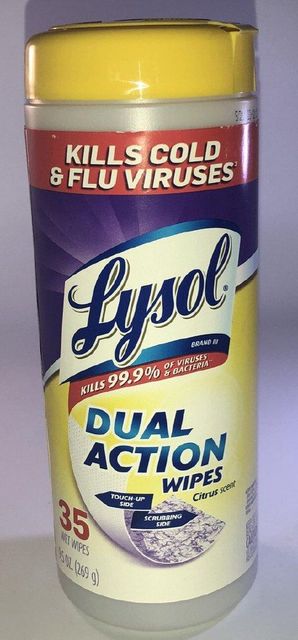Lysol Dual Action Disinfectant Wipes, Multi-Surface Antibacterial Scrubbing Wipes, Dorm Room Essentials, Citrus Scent, 75ct (Pack of 4), Packaging May Vary - Image 3