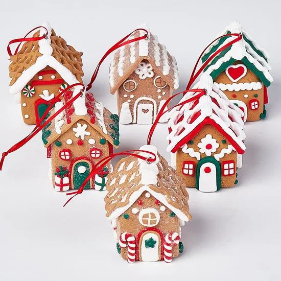Wholesale Price OEM Manufacturer Personalized Navidad Xmas Hanging Ornaments Gifts Crafts Custom Clay Gingerbread Small House Christmas Tree Decorations Factory - Image 1