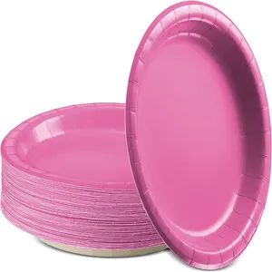 Hot Sale Fashion Round Holiday Colorful Disposable Paper Plates - Image 3
