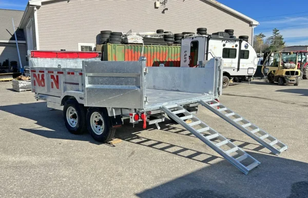 Dump trailers / 2024 N&N Trailers 7×14 14K Galvanized Hydraulic Dump w/Ramps, 2-Way Spreader Gate, Tarp Kit - Image 4