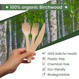 Natural Birch Wood Disposable Knife for Restaurants Catering and Food Trucks - Image 3