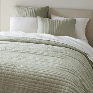 Modern Shabby Chic Reversible Linen Quilts Origin China Age Group Adults HS Code 9404904000 Pattern Solid Color Style Box Stitching - Image 1