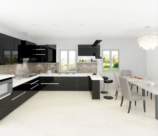 Modular Kitchen Interior Material MDF Finish Type MICA Appearance Modern Pattern Design Plain Kitchen Design Parallel Door Finishing - Image 2