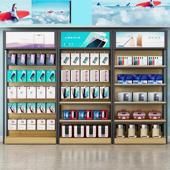 Single Side Shop Retail Display Stand Racks Supermarket Wooden Shelving - Image 4