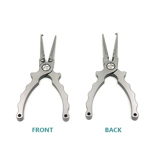 Alpha Titanium Alloy Fishing Pliers 18x9cm Level Silver 130g MOQ1000 - Image 1