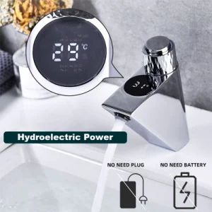Digital Faucets Basin Wash Hand Faucets Modern Style Color Black Origin China Material Brass Model NO. gfy-sxlt Usage Common - Image 1