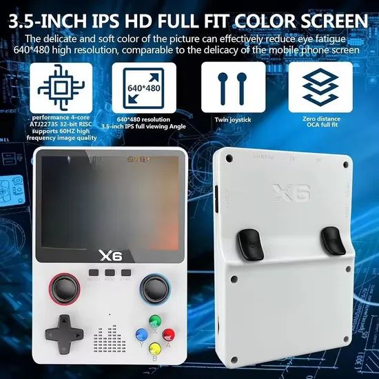 Portable X6 3.5-Inch IPS Screen Dual Rocker Games Handheld Video Game Consoles - Image 6