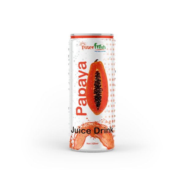 320ml Interfresh Papaya Juice Drink Shelf Life 24 Month Packaging Aluminum Can Place of Origin Viet Nam Storage Type Keep Dry In - Image 1