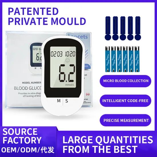 Portable Medical Glucometer Blood Glucose Meter Origin China Group Everyone Model NO. GB-6 HS Code 3923300000 Package Carton Box - Image 1