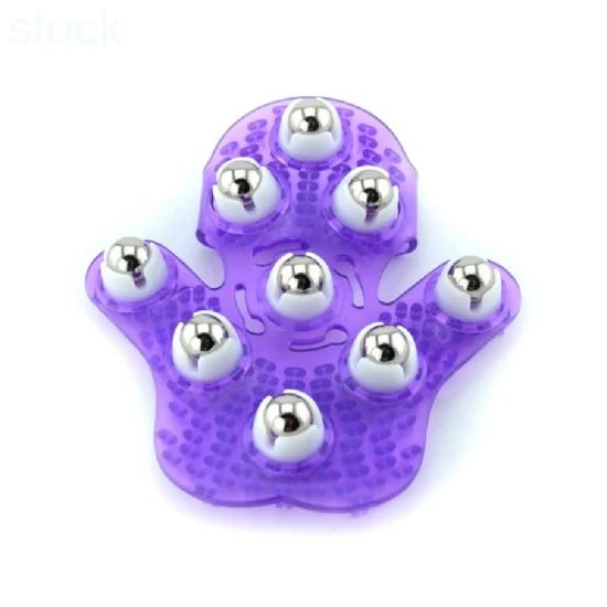 China Stock Stainless Steel Rolling Balls Massage Glove Yoga Rehab Pain Relieve 9 Balls Rotating Massage Balls - Image 1