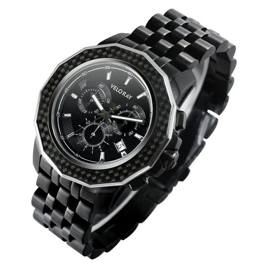 Carbon Fiber Men's Chronograph Watch with Three-Eye Design - Image 6