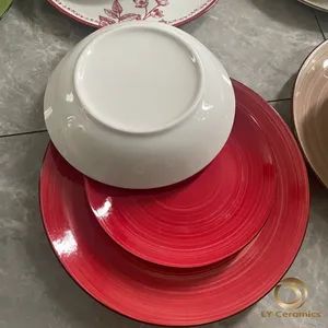 Multicolored Halo 18PCS Dinner Set Plate Stamp Decal Porcelainware Ceramic Kitchenware Tableware - Image 5