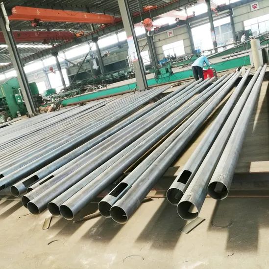 S355 A36 Galvanized Steel High Mast Light Pole with Flange Life 25 ...