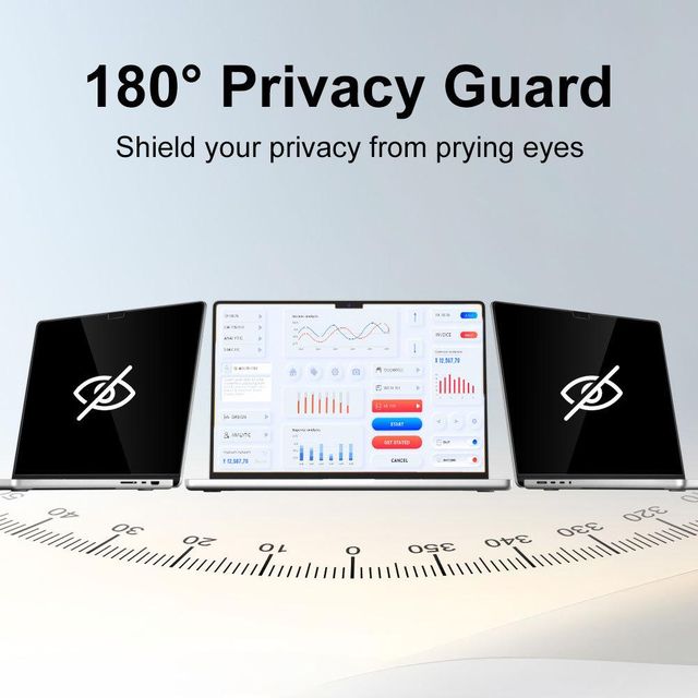 LFD 02 Nano Adsorption Anti-Spy Privacy Screen Protector with Anti-Scratch Filter for MacBook Air 13 2018-2026 Laptop - Image 3