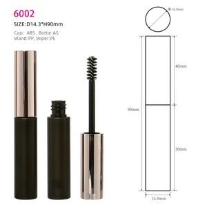 Small Black Color Portable Mascara Container Tube Classic Design Plastic Mascara Tube with Wand - Image 2