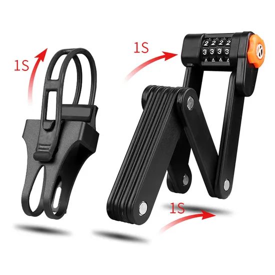 Yh1824 Steel Combination Folding Bike Chain Lock Cylinders Joint Lock - Image 4