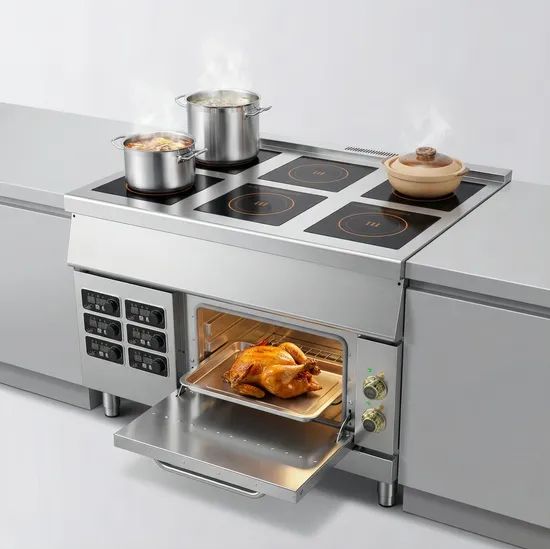 Freestanding Induction Stove Cooker Stainless Steel 4 Burner Induction ...