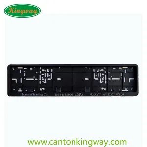 Premium Chrome Embossed Text and Logo Plastic Car License Plate Frame - Image 2