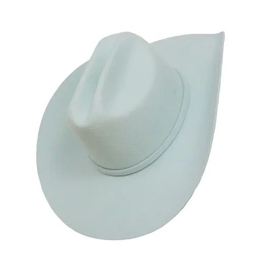 Wholesale 100% Wool Felt Cowgirl Hats for Women Men Wide Brimmed Western Solid Color Cowboy Hats - Image 3