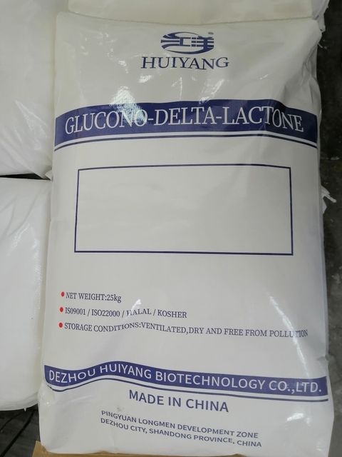 glucono delta lactone Address China Grade food grade Packaging 25kg/bags Production Location Shandong Fuyang Certifications Iso9001, Iso22000, Kosher, Halal, Haccp - Image 1