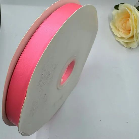 100% Polyester 15mm Single Face Lt. Coral Satin Ribbon for Custom Logo - Image 6