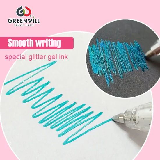 12 Colorful Glitter Gel Pens for Creative Note Taking (GKP202206) - Image 3