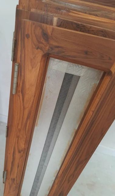 Sagwan Wood Brown Window Frame, Wooden, Rectangle Color Brown Design Standard Shape Rectangle Frame Material Wooden Surface Finish - Image 3