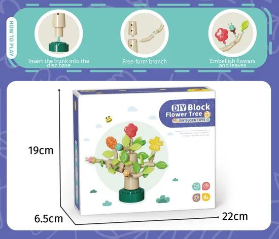 Early Educational Plastic Dly Stacking Toys Flower Tree Building Block - Image 5