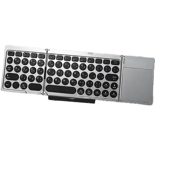 Tri Fold Portable Bluetooth Keyboard with Scissor Switch and Round ...