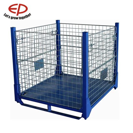 Galvanized Foldable and Stackable Wire Mesh Storage Cage Origin Cn Trademark EP Folded Folded Scale Heavy Duty Model NO. WZP-001 - Image 1