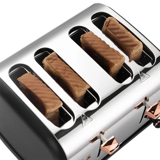 Automatic Fast Heating Wide Slots Bread Toaster with Removable Crumb Tray Toasters Cooking Appliances 4 Slice Toaster - Image 5